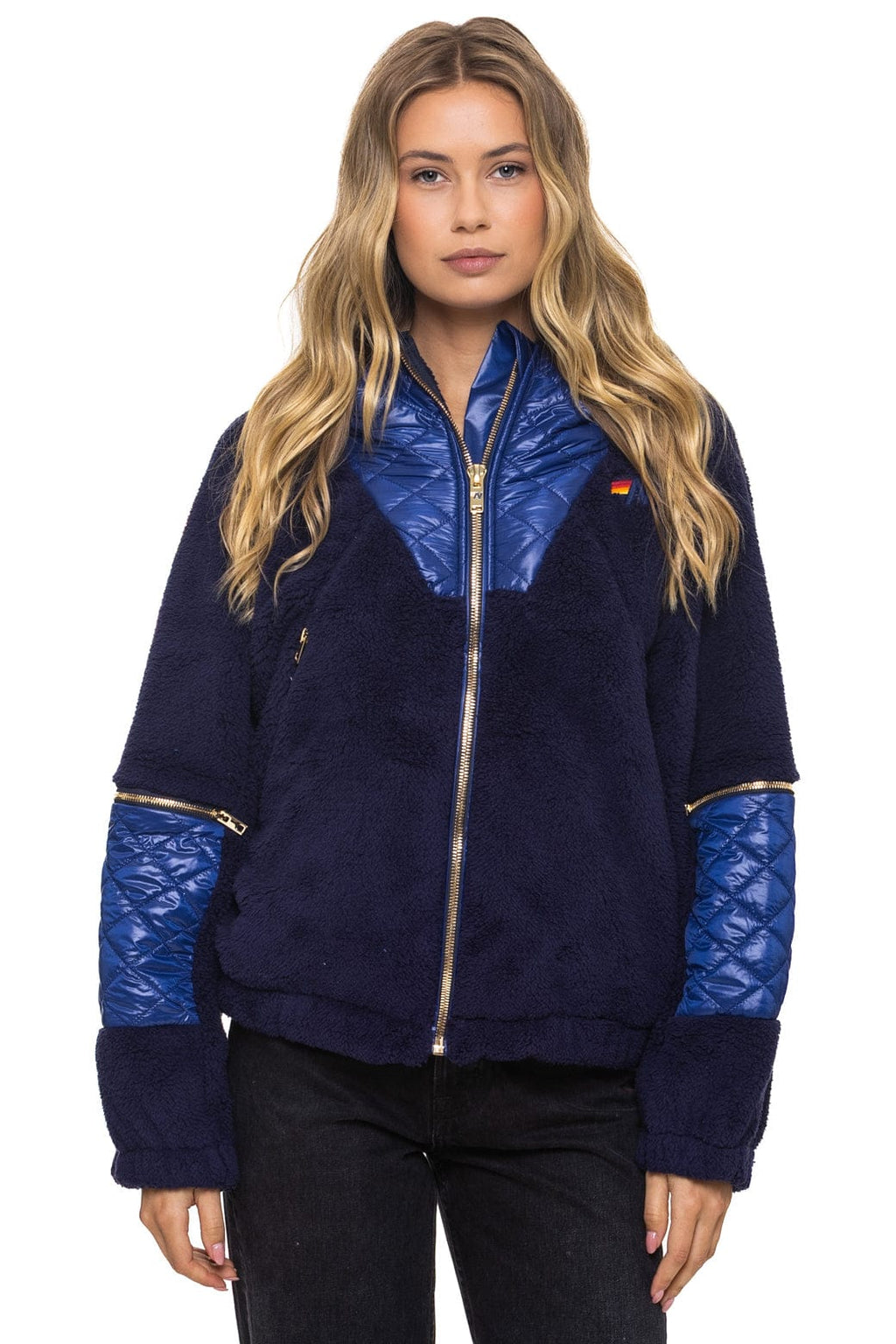 Classic TEDDY UNISEX OVERSIZED HOODED FULL ZIP JACKET - NAVY