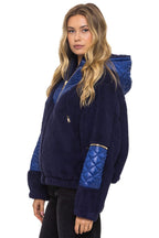 Classic TEDDY UNISEX OVERSIZED HOODED FULL ZIP JACKET - NAVY