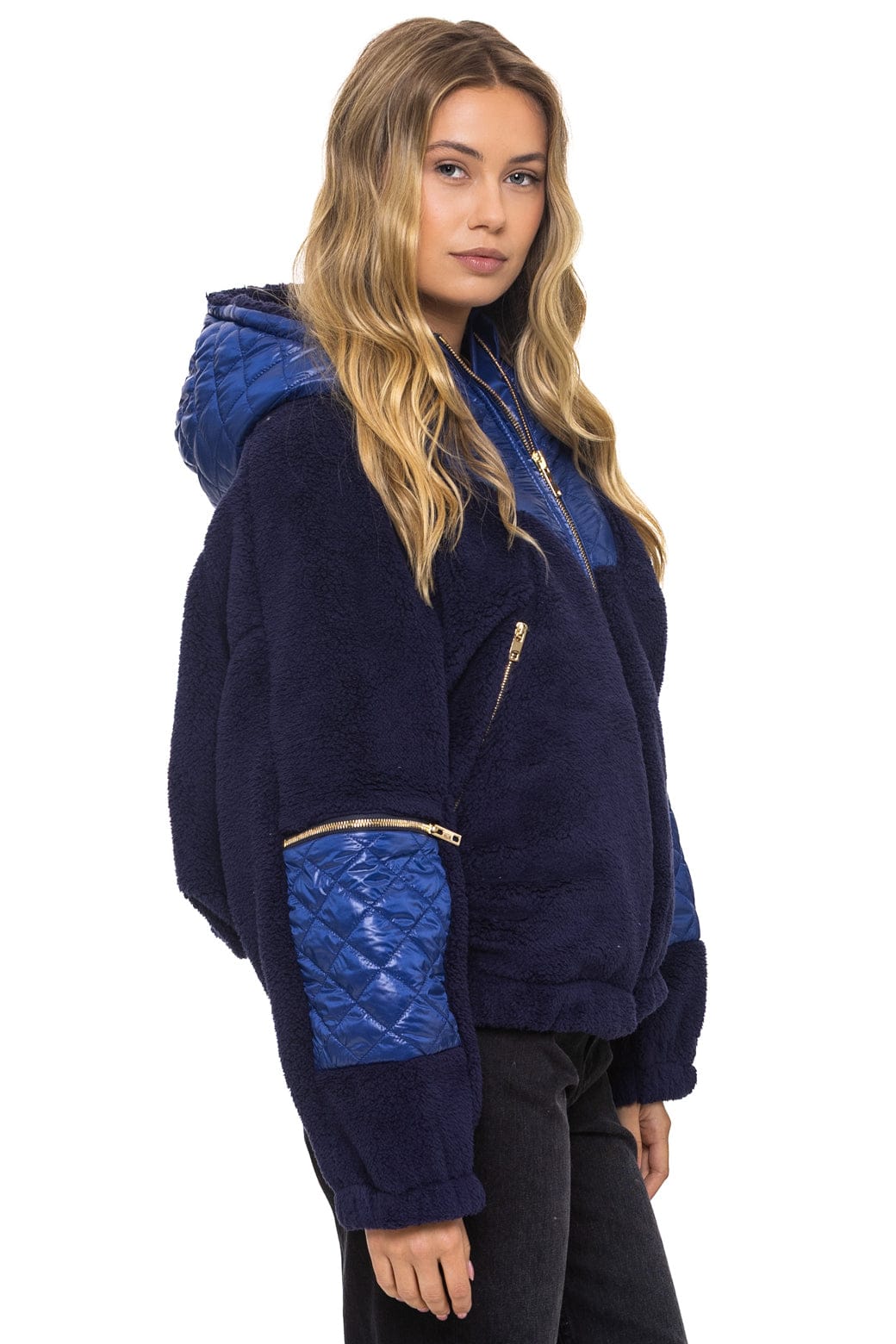 Classic TEDDY UNISEX OVERSIZED HOODED FULL ZIP JACKET - NAVY