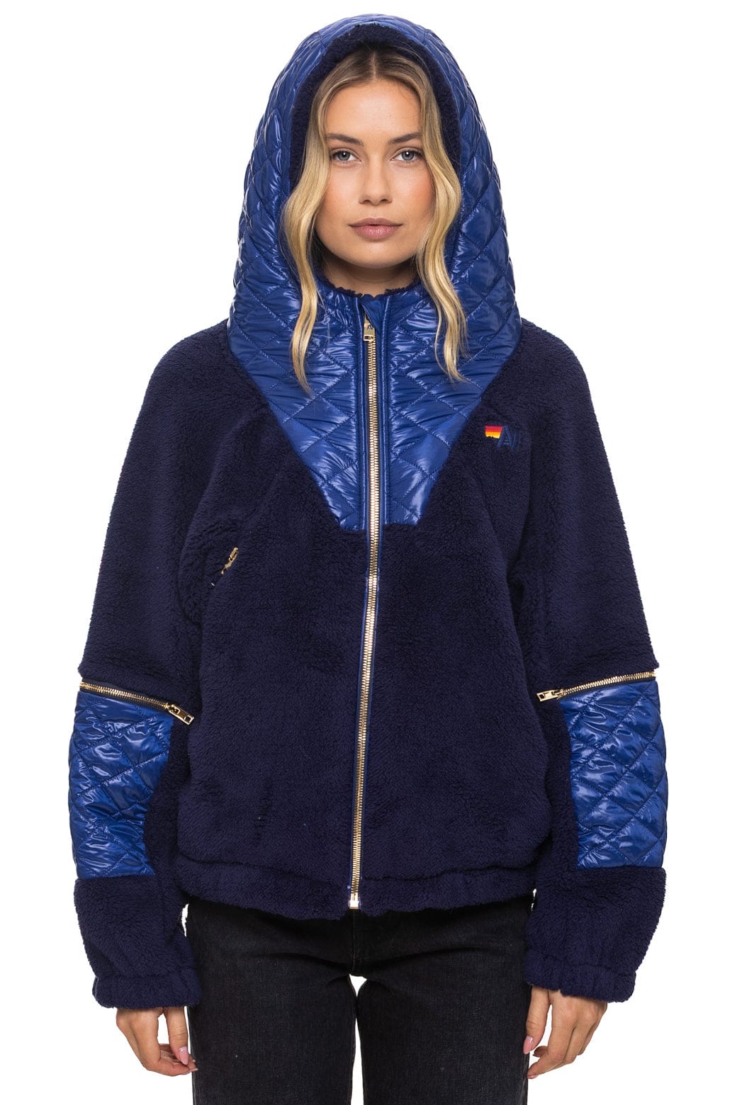 Classic TEDDY UNISEX OVERSIZED HOODED FULL ZIP JACKET - NAVY