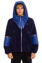 Classic TEDDY UNISEX OVERSIZED HOODED FULL ZIP JACKET - NAVY