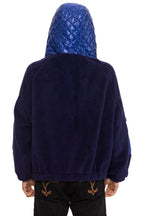 Classic TEDDY UNISEX OVERSIZED HOODED FULL ZIP JACKET - NAVY