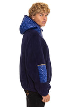Classic TEDDY UNISEX OVERSIZED HOODED FULL ZIP JACKET - NAVY