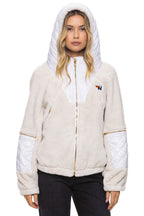 Classic TEDDY UNISEX OVERSIZED HOODED FULL ZIP JACKET - VINTAGE WHITE