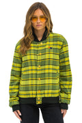 Classic PLAID UNISEX VARSITY JACKET - AVOCADO PLAID