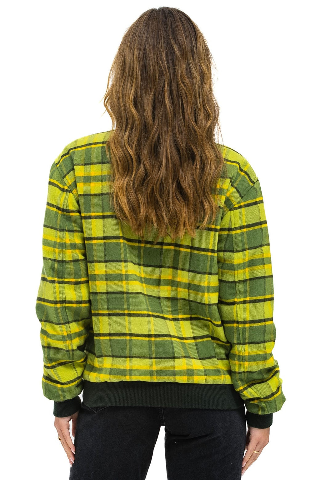 Classic PLAID UNISEX VARSITY JACKET - AVOCADO PLAID