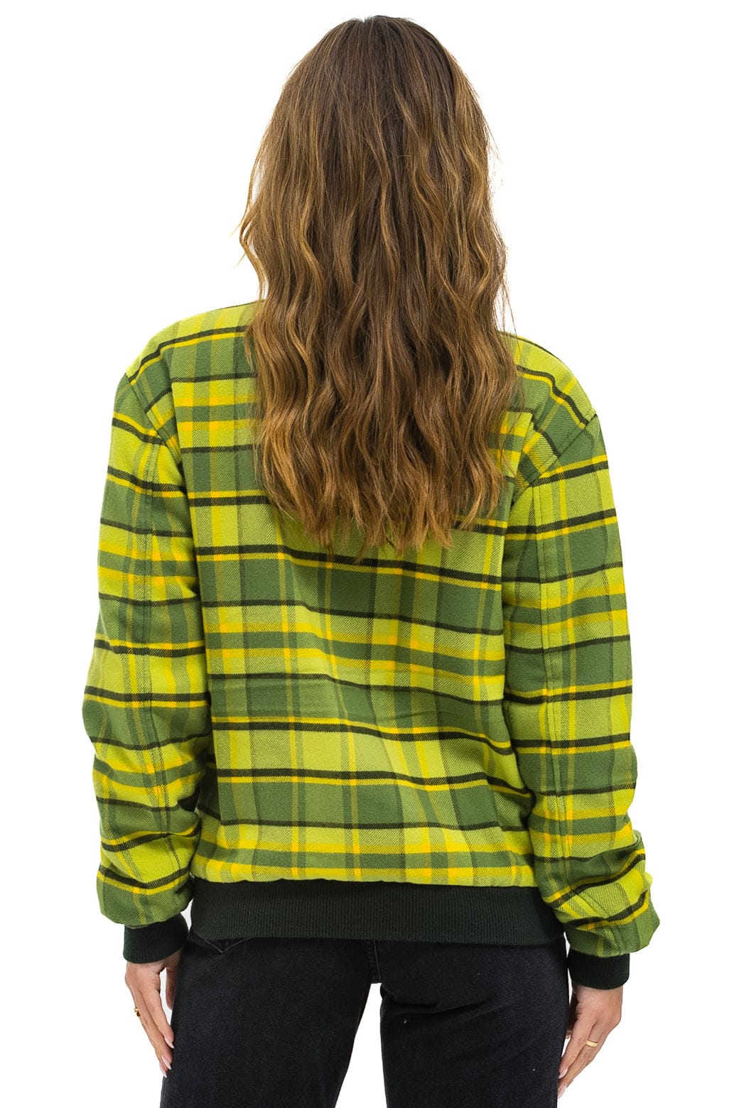 Classic PLAID UNISEX VARSITY JACKET - AVOCADO PLAID