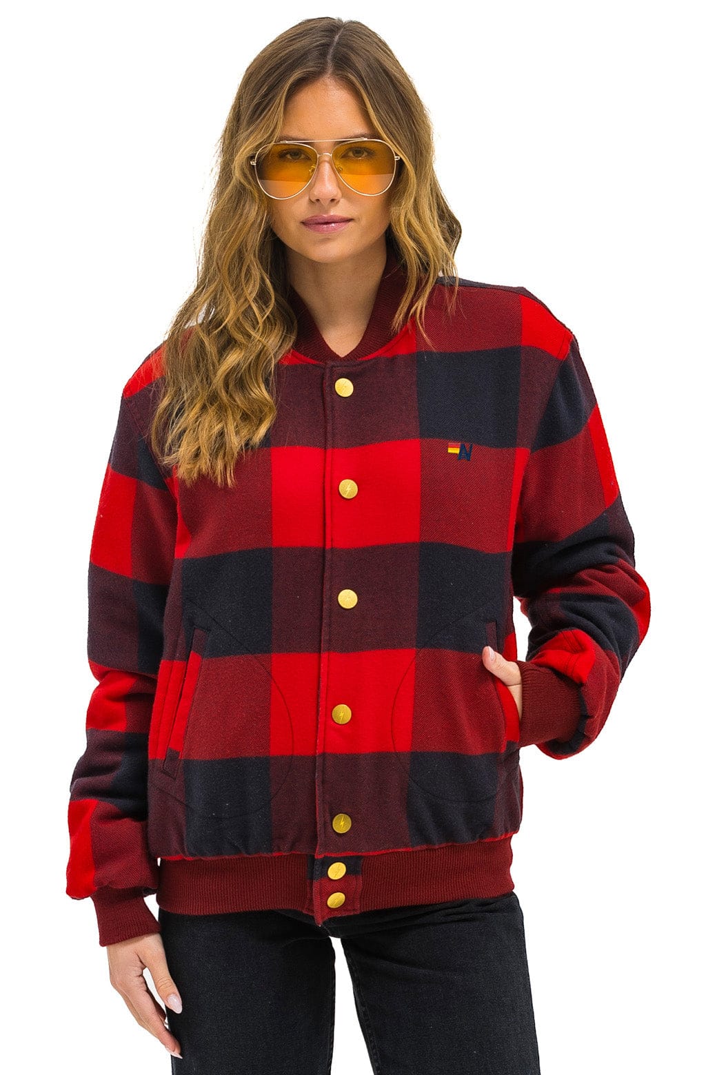 Classic PLAID UNISEX VARSITY JACKET - BUFFALO PLAID