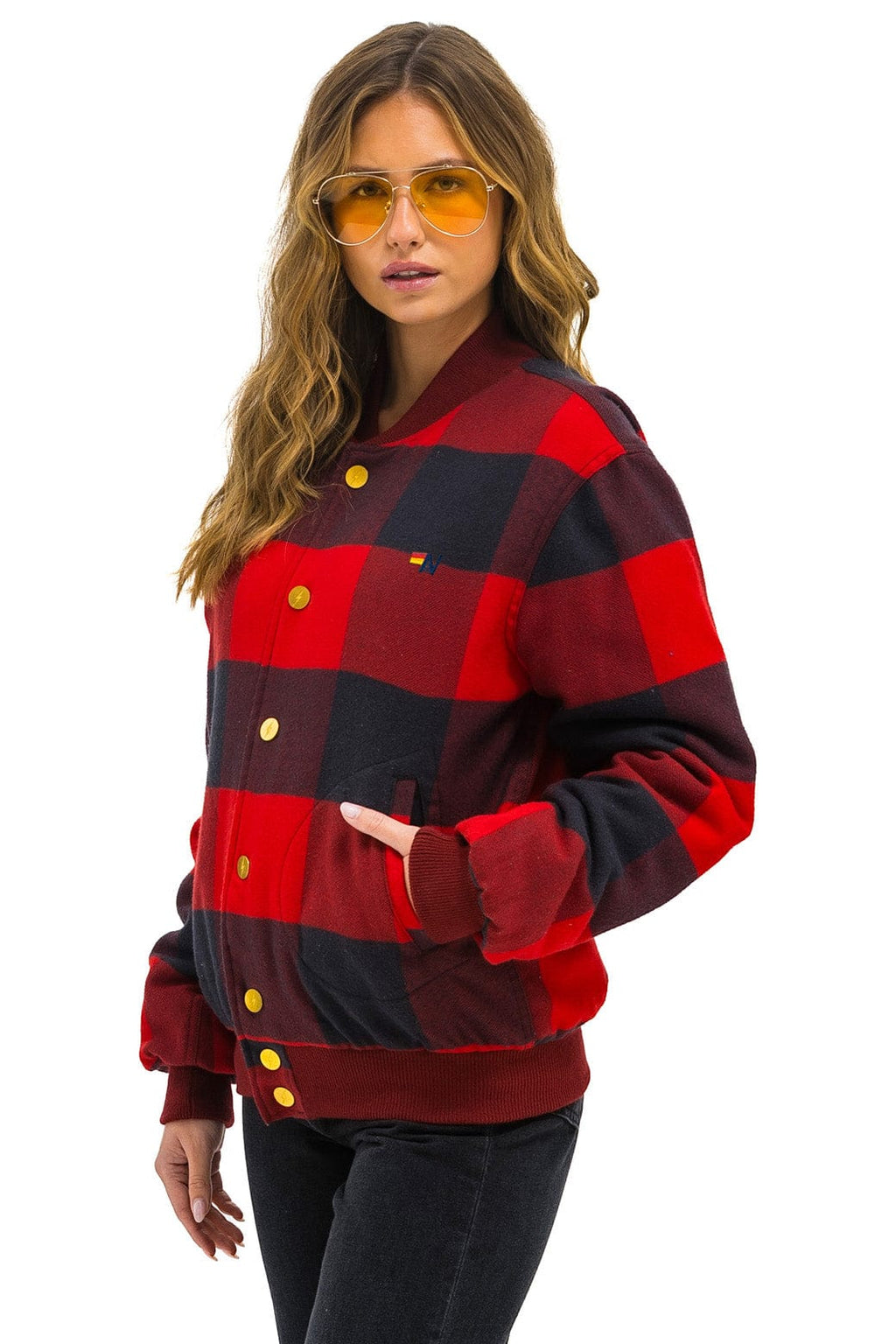 Classic PLAID UNISEX VARSITY JACKET - BUFFALO PLAID