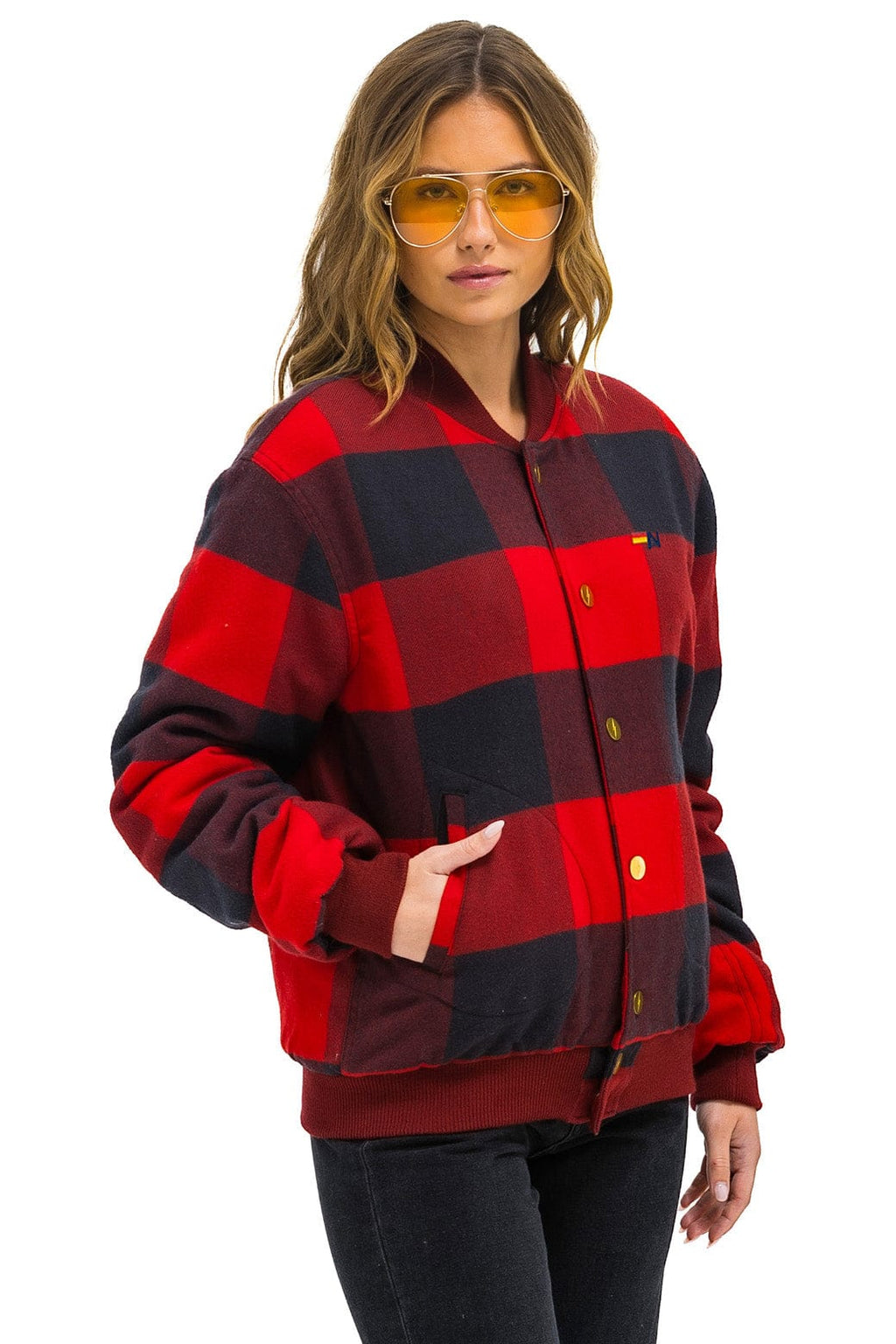 Classic PLAID UNISEX VARSITY JACKET - BUFFALO PLAID