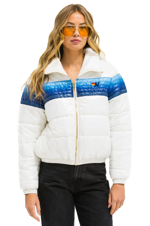 Classic 5 STRIPE APRES JACKET - GLOSSY WHITE BLUE STRIPES