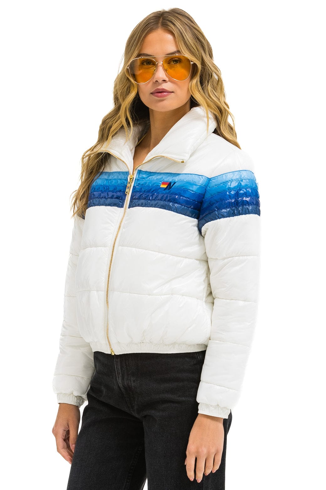 Classic 5 STRIPE APRES JACKET - GLOSSY WHITE BLUE STRIPES