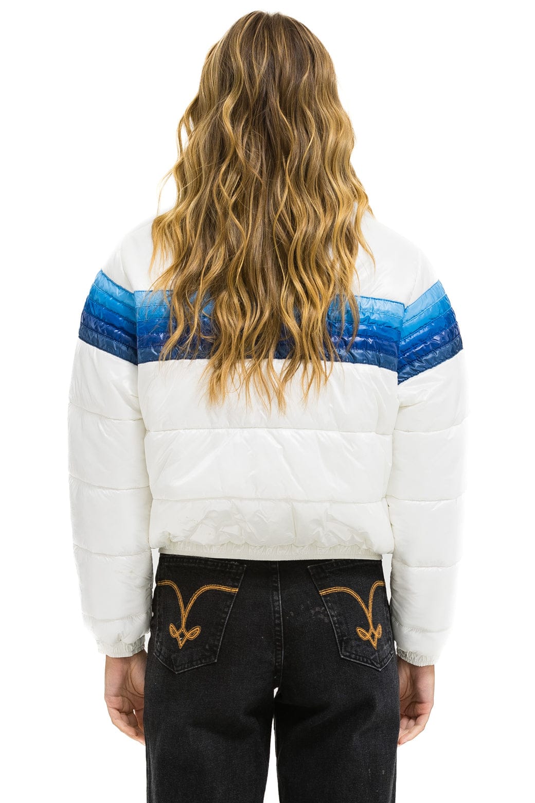 Classic 5 STRIPE APRES JACKET - GLOSSY WHITE BLUE STRIPES