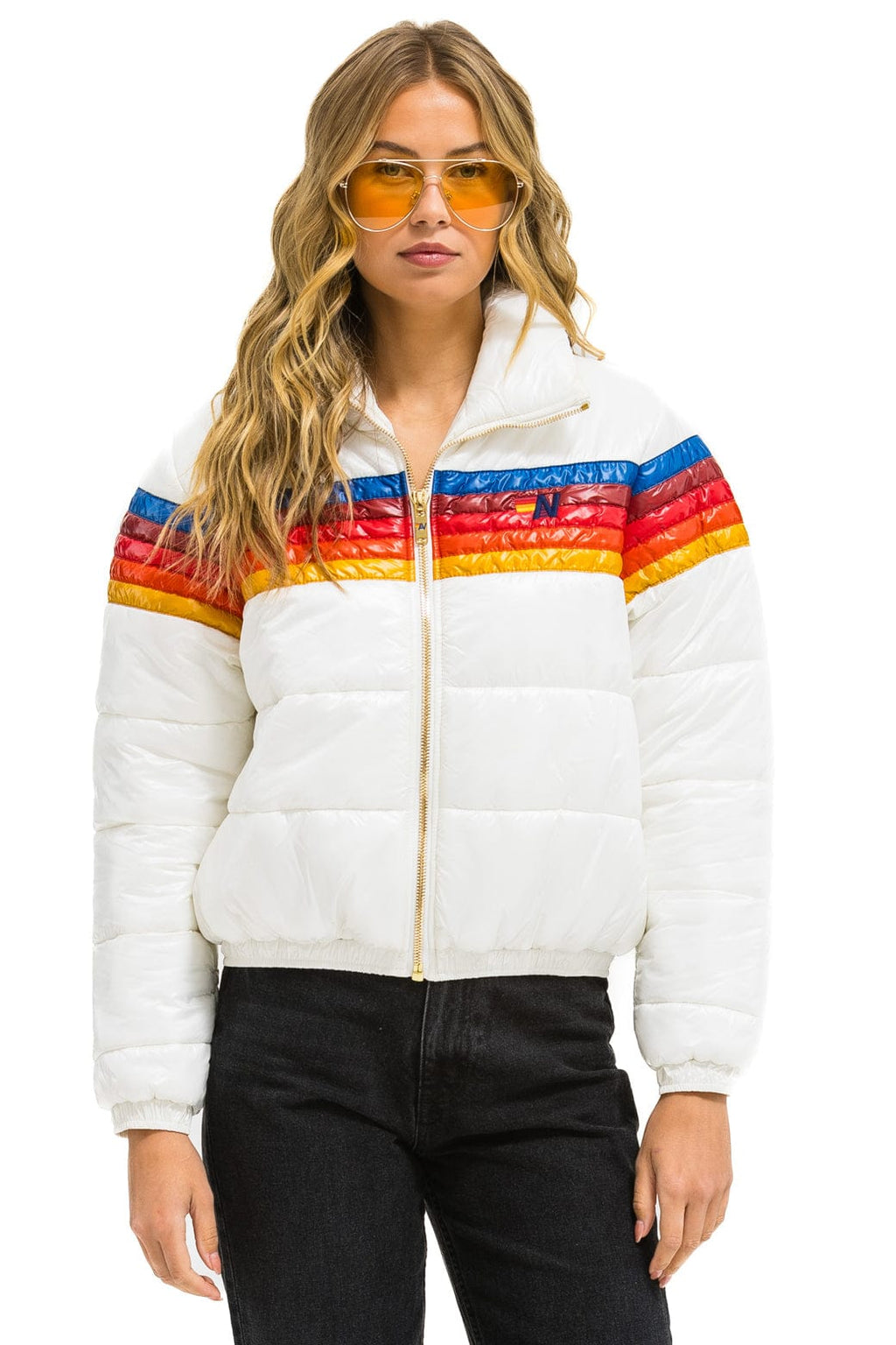 Classic 5 STRIPE APRES JACKET - GLOSSY WHITE
