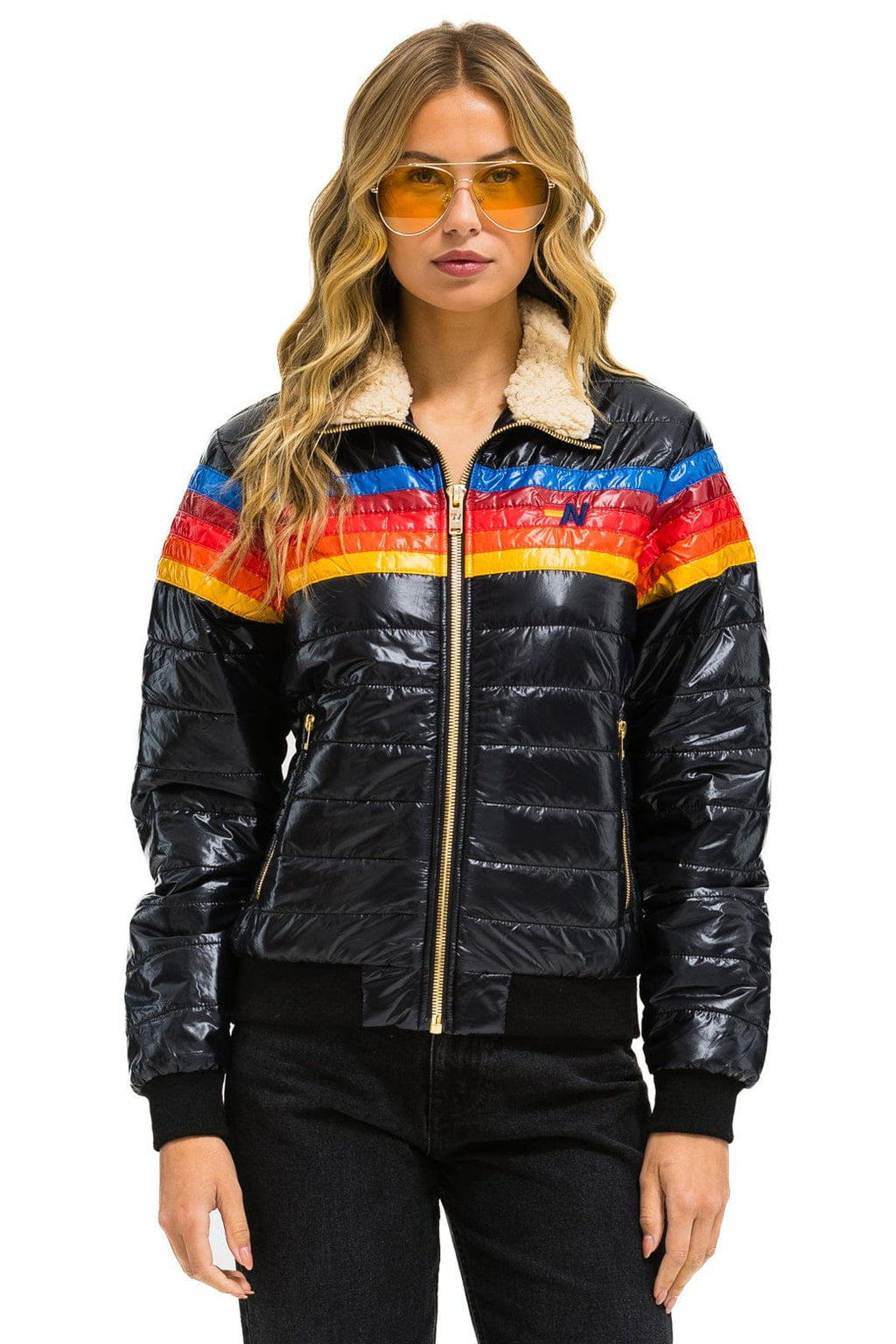 Classic 5 STRIPE JACKET - GLOSSY BLACK