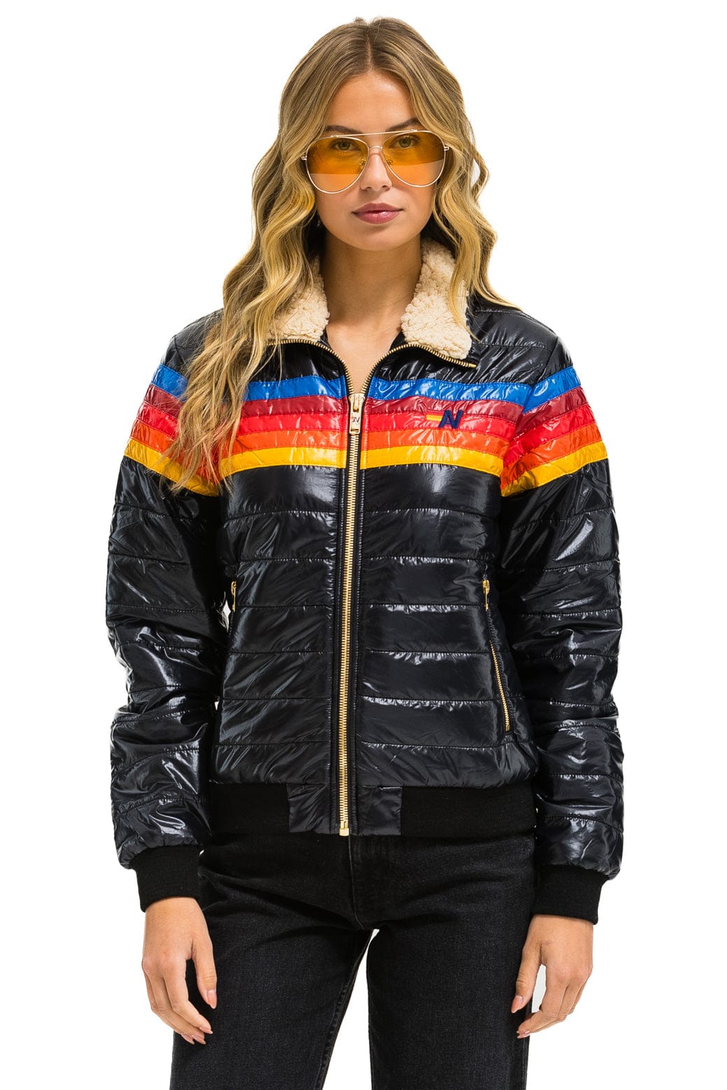 Classic 5 STRIPE JACKET - GLOSSY BLACK