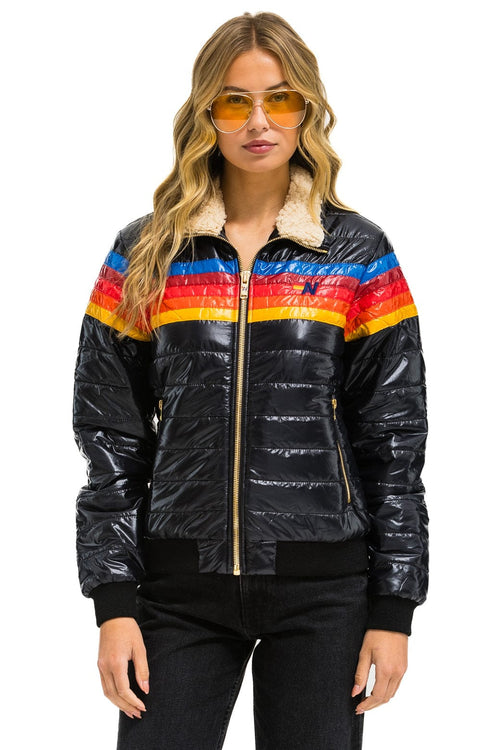 Classic 5 STRIPE JACKET - GLOSSY BLACK