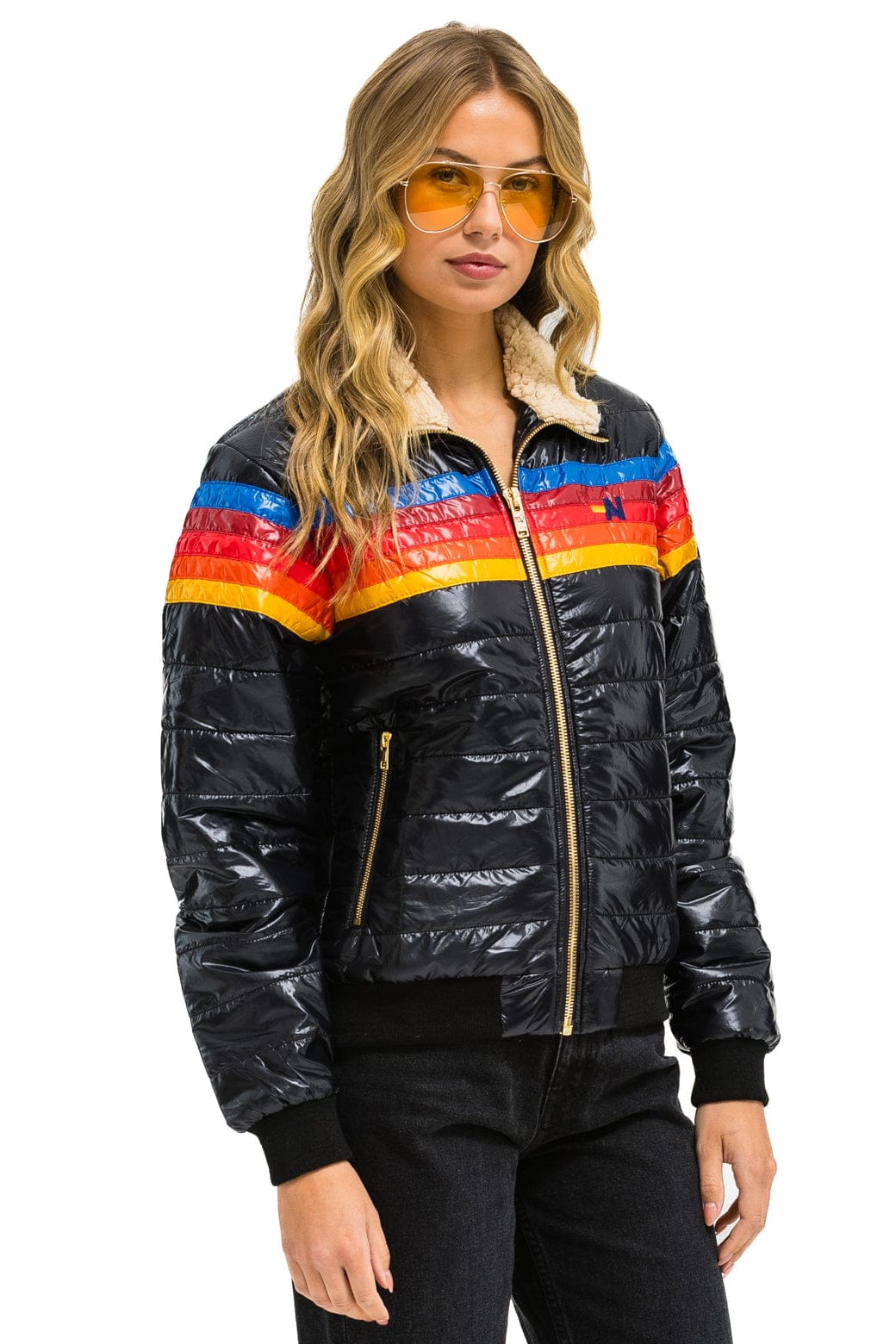 Classic 5 STRIPE JACKET - GLOSSY BLACK
