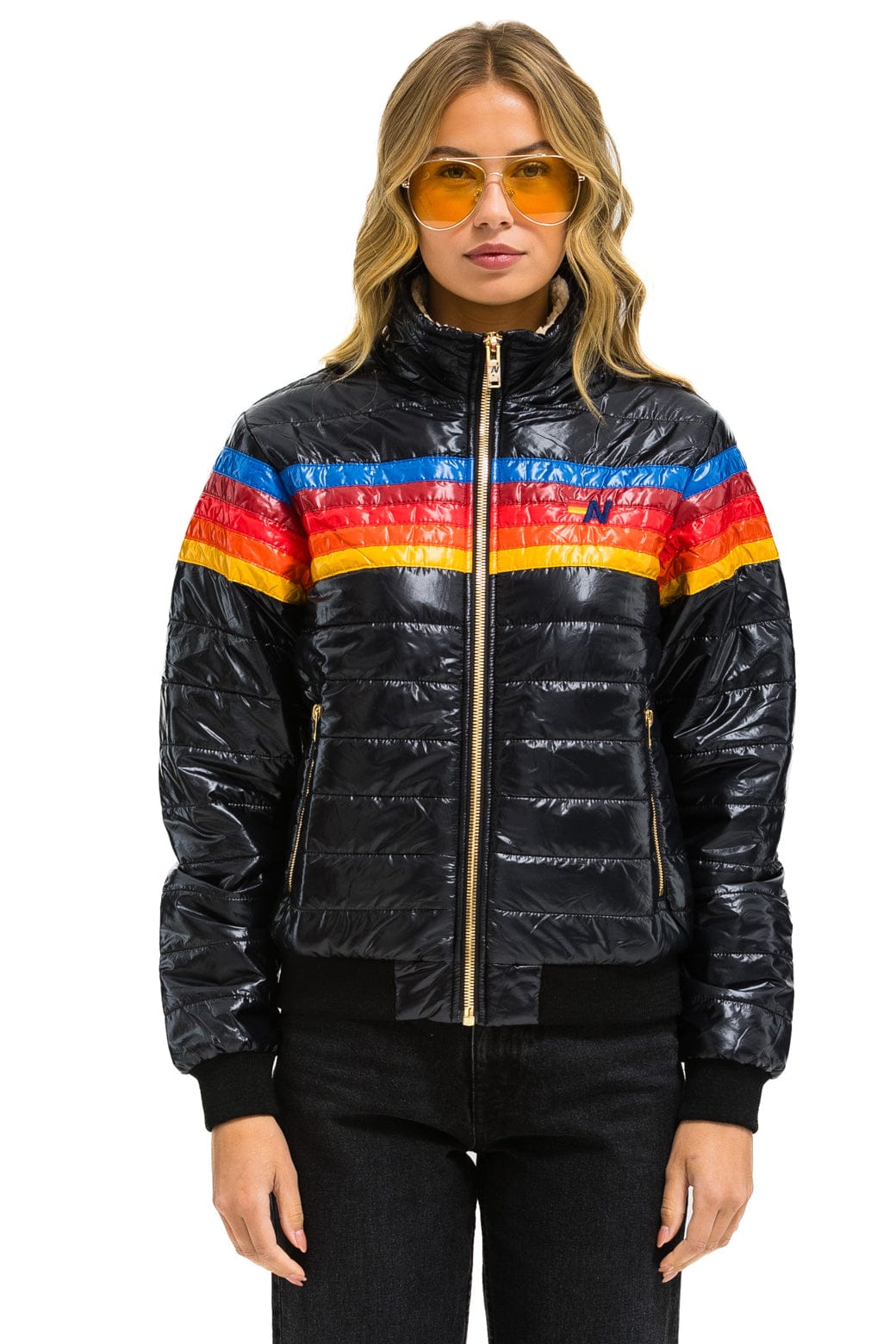 Classic 5 STRIPE JACKET - GLOSSY BLACK
