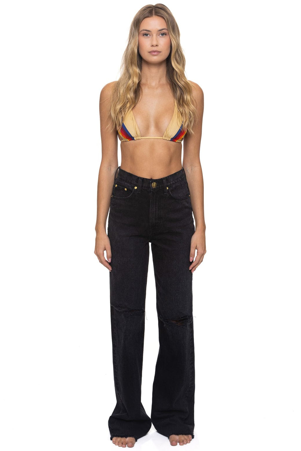 Classic HI RISE WIDE LEG BOLT GYPSY WOMENS JEAN - VINTAGE BLACK