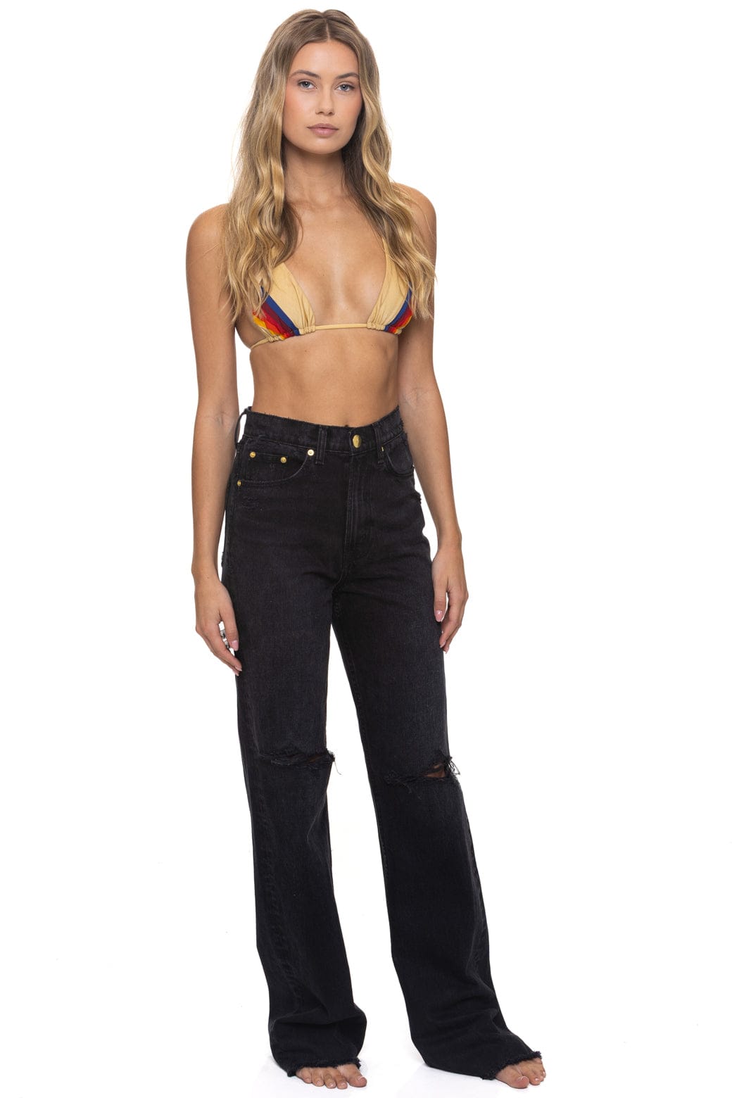 Classic HI RISE WIDE LEG BOLT GYPSY WOMENS JEAN - VINTAGE BLACK