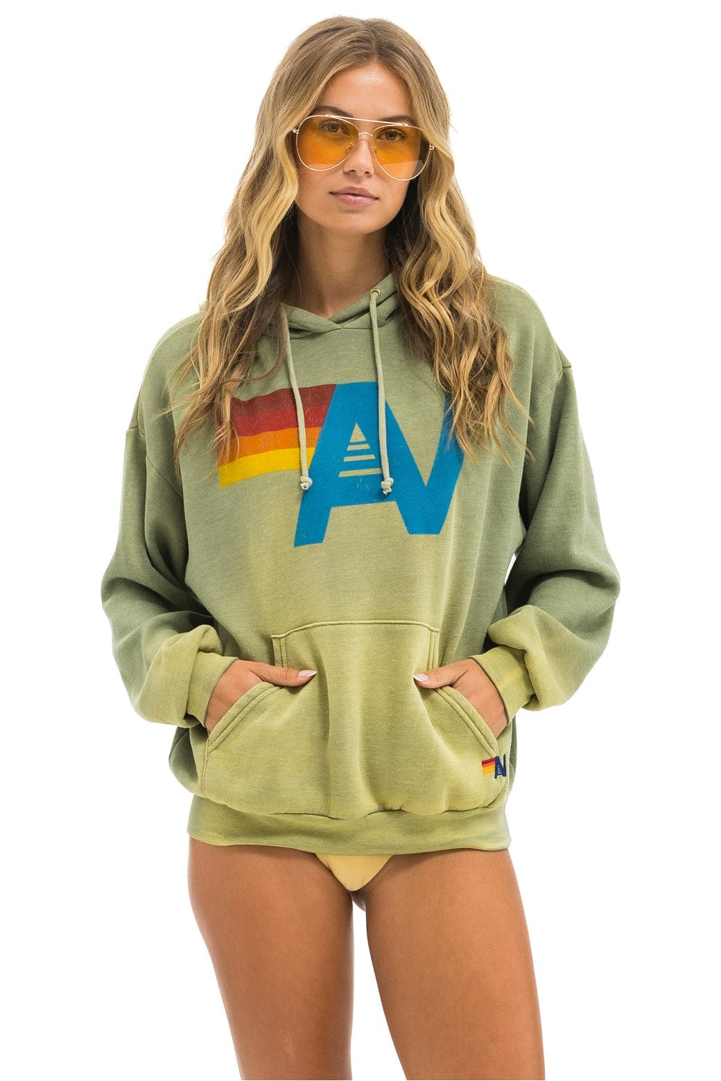 Classic VINTAGE LOGO RELAXED PULLOVER HOODIE - FADED ARMY