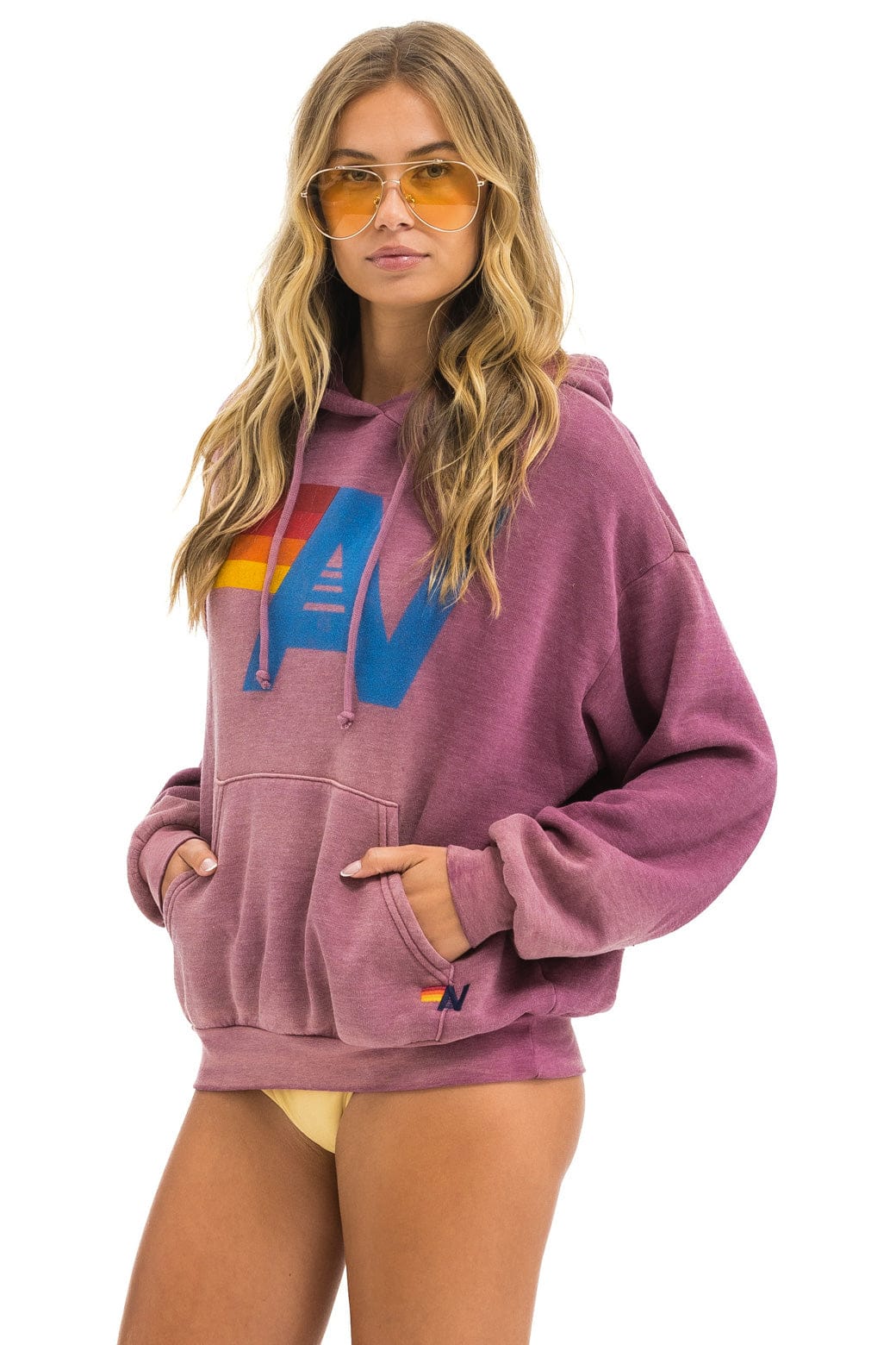 Classic VINTAGE LOGO RELAXED PULLOVER HOODIE - FADED BERRY