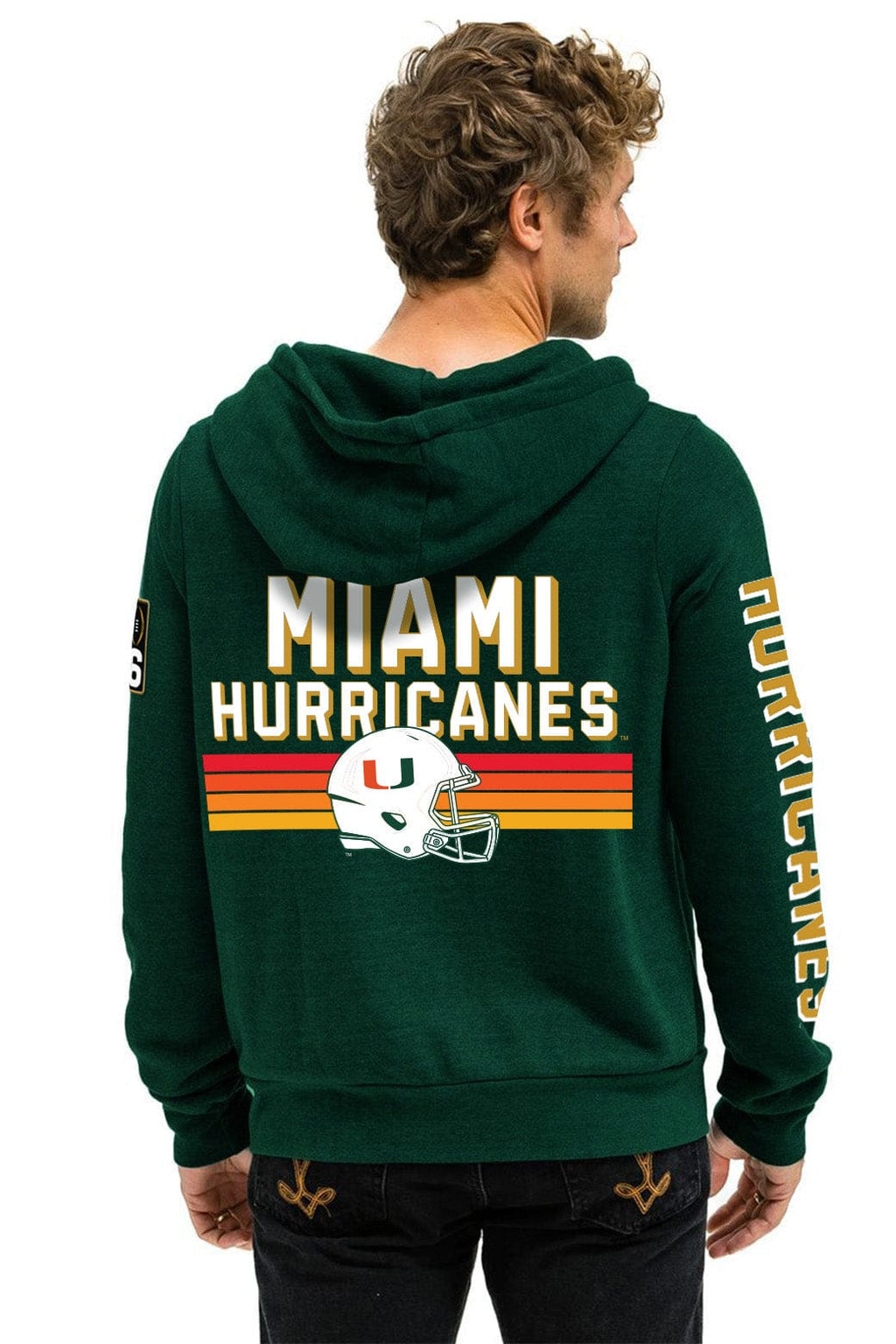 Classic UNIVERSITY OF MIAMI CFP 2026 UNISEX ZIP HOODIE - MIAMI GREEN