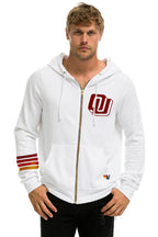Classic UNIVERSITY OF OKLAHOMA SOONERS ZIP HOODIE - WHITE