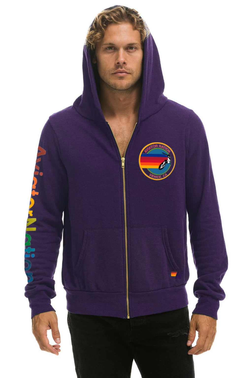 Classic AVIATOR NATION VENICE HOODIE - DEEP PURPLE