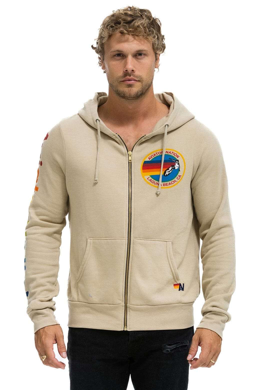 Classic AVIATOR NATION LAGUNA BEACH HOODIE - SAND