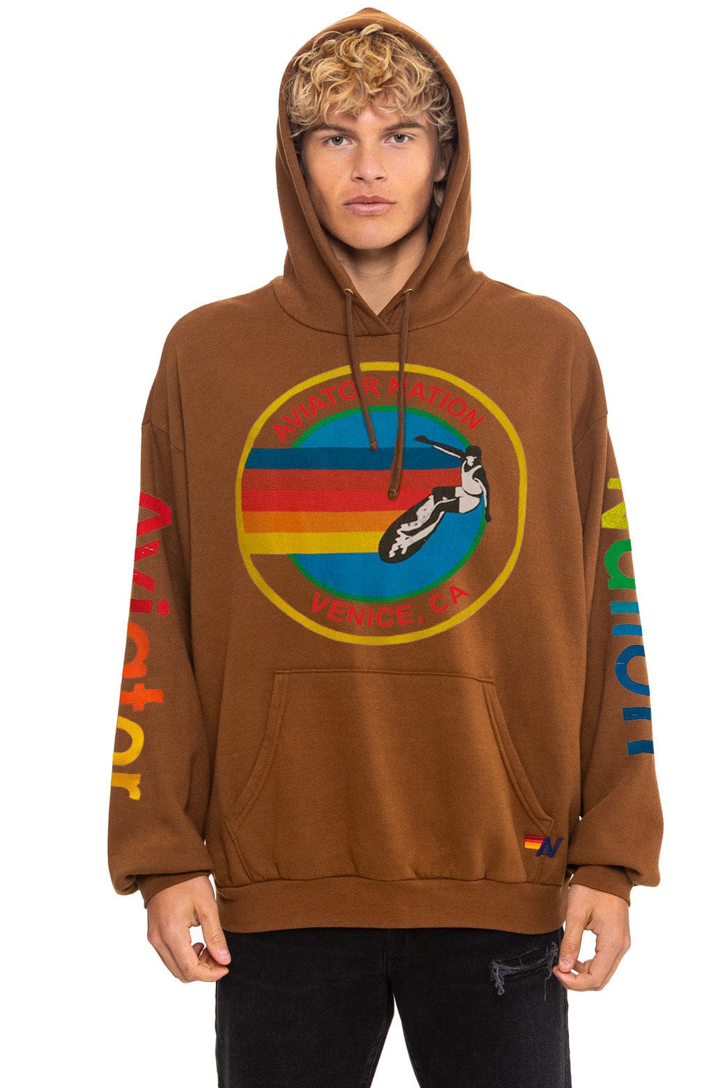 Classic AVIATOR NATION RELAXED PULLOVER HOODIE - CINNAMON