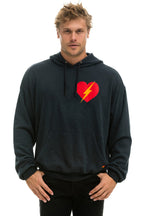 Classic BOLT HEART PULLOVER RELAXED HOODIE - CHARCOAL