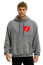 Classic BOLT HEART PULLOVER RELAXED HOODIE - HEATHER