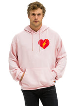 Classic BOLT HEART PULLOVER RELAXED HOODIE - LIGHT PINK