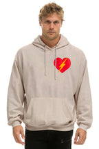 Classic BOLT HEART PULLOVER RELAXED HOODIE - SAND