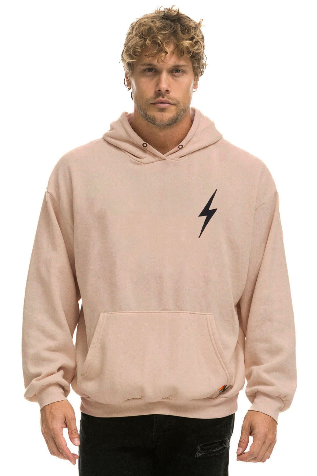 Classic BOLT STITCH RELAXED PULLOVER HOODIE - SAND