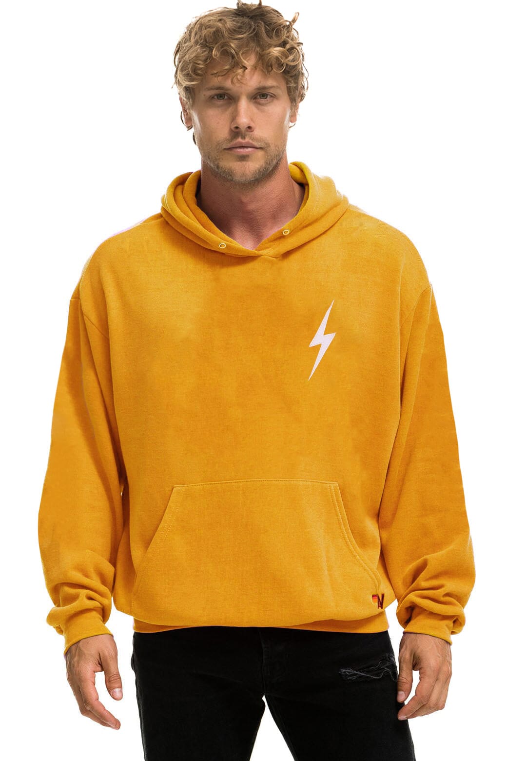 Classic BOLT STITCH RELAXED PULLOVER HOODIE - VINTAGE GOLD WHITE