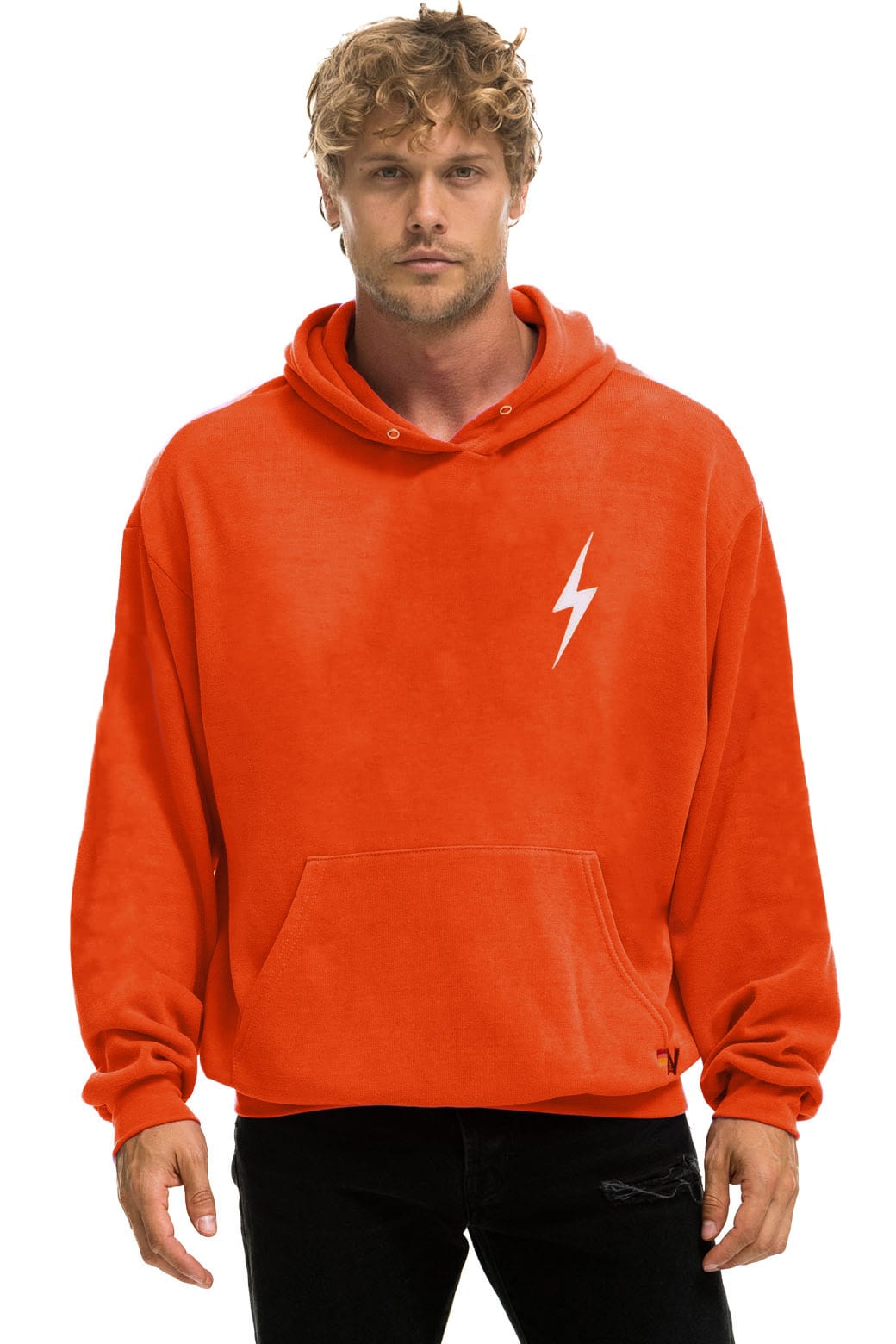 Classic BOLT STITCH RELAXED PULLOVER HOODIE - VINTAGE ORANGE WHITE
