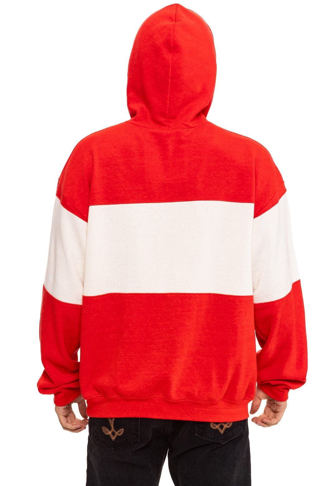 Classic USA RELAXED PULLOVER HOODIE - RED VINTAGE WHITE