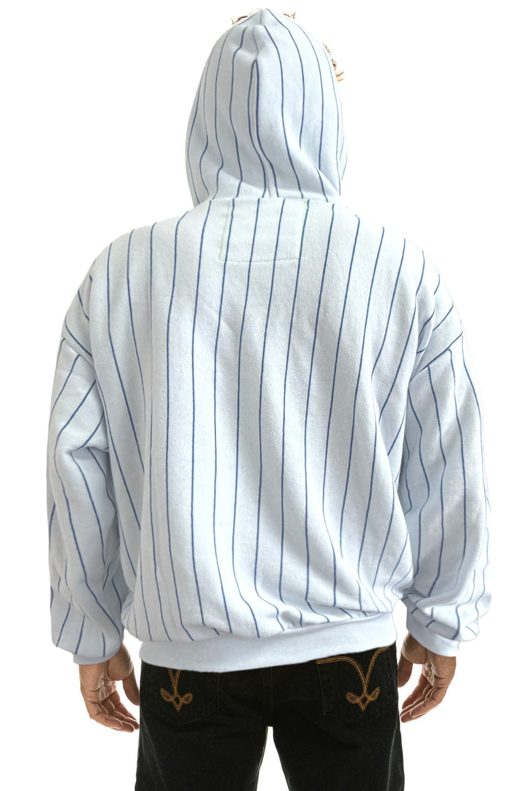 Classic LOS ANGELES DODGERS PINSTRIPE 2026 RELAXED PULLOVER HOODIE - WHITE BLUE