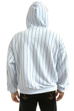 Classic LOS ANGELES DODGERS PINSTRIPE 2026 RELAXED PULLOVER HOODIE - WHITE BLUE