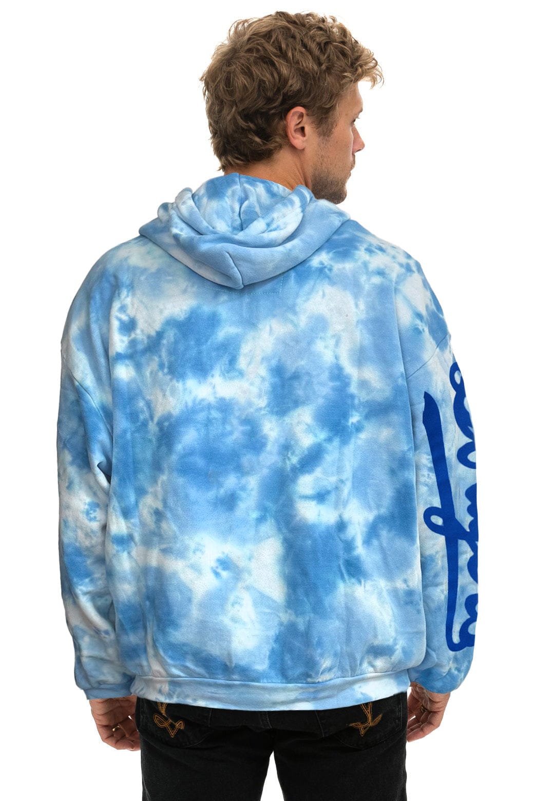 Classic LOS ANGELES DODGERS HAND DYED RELAXED PULLOVER HOODIE - TIE DYE BLUE
