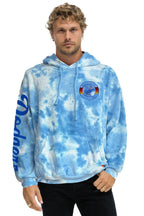 Classic LOS ANGELES DODGERS HAND DYED RELAXED PULLOVER HOODIE - TIE DYE BLUE
