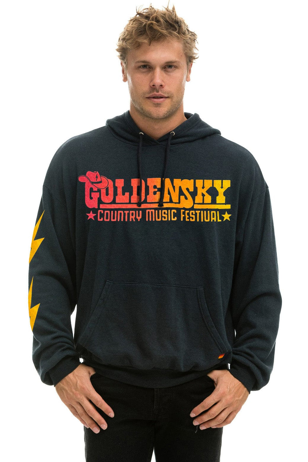 Classic GOLDENSKY FESTIVAL 2024 PULLOVER HOODIE RELAXED - CHARCOAL