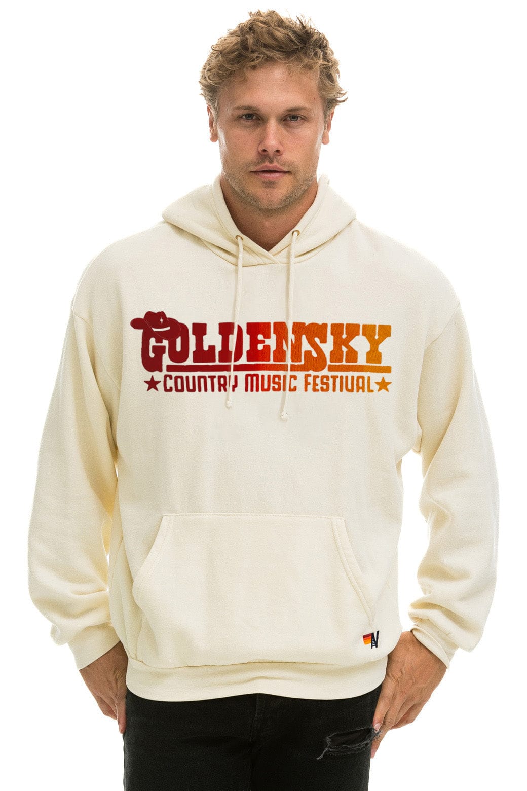 Classic GOLDENSKY FESTIVAL 2024 PULLOVER HOODIE RELAXED - VINTAGE WHITE