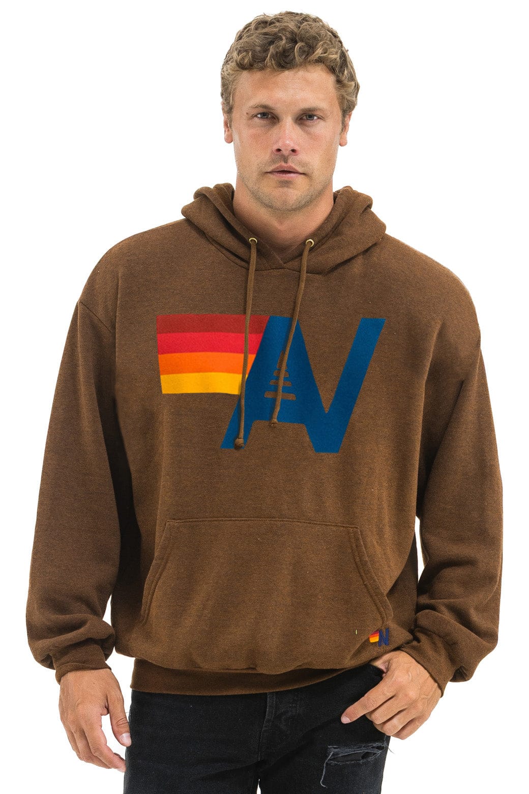 Classic LOGO PULLOVER RELAXED HOODIE - CHOCOLATE