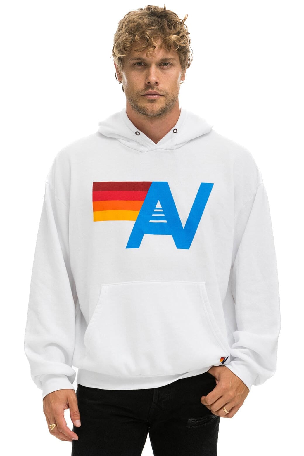 Classic LOGO PULLOVER RELAXED HOODIE - WHITE