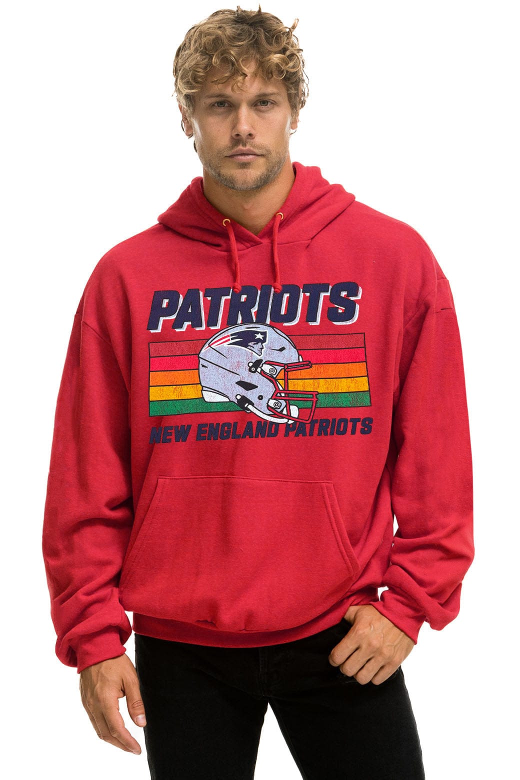 Classic NEW ENGLAND PATRIOTS HELMET RELAXED PULLOVER HOODIE - FLASH RED