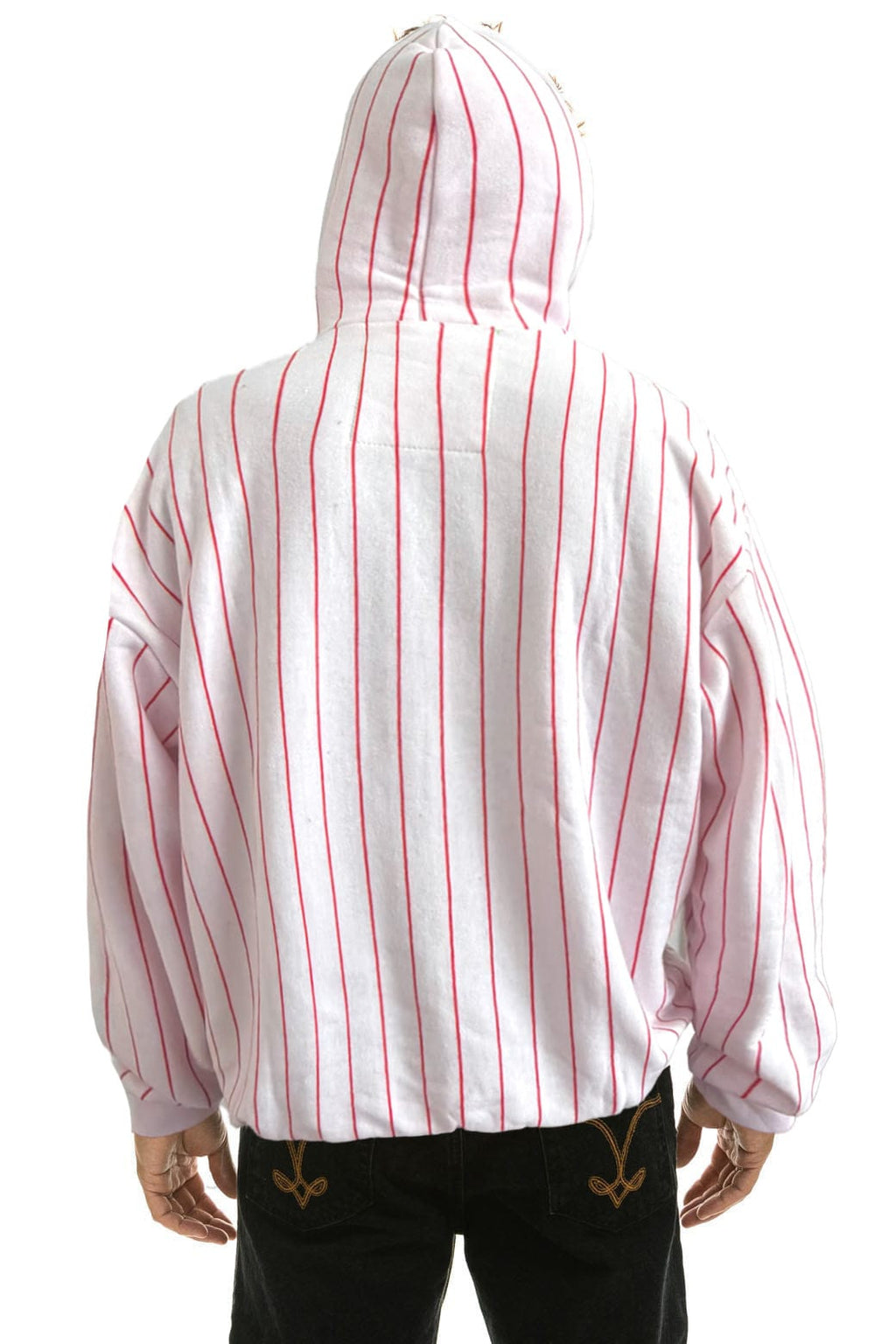 Classic PHILADELPHIA PHILLIES PINSTRIPE 2026 RELAXED PULLOVER HOODIE - WHITE RED